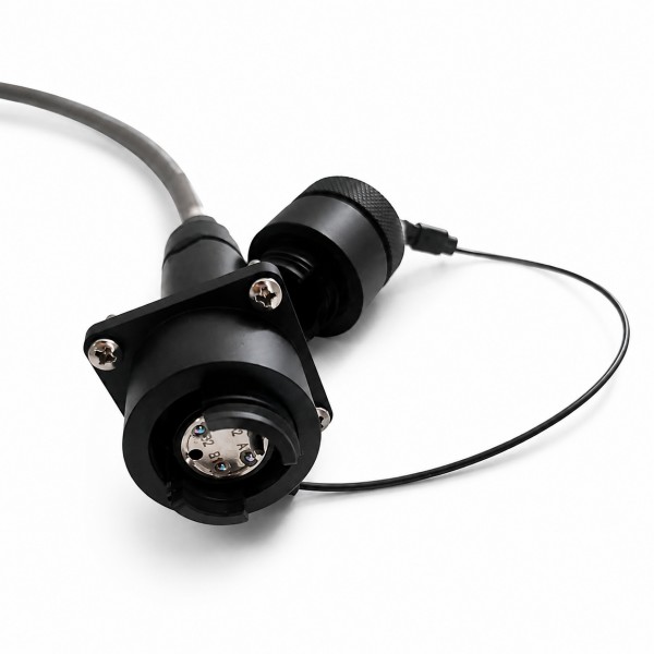 4 Channel Expanded Beam Flange Mount Fiber Cable | Bulkhead