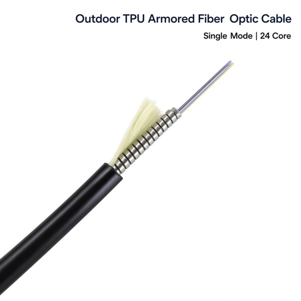 24 Core TPU Outdoor Armored Tactical Fiber Cable